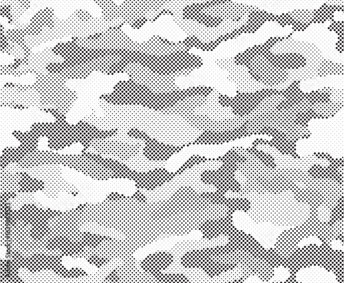 Abstract halftone background. Military camouflage effect dot seamless pattern texture. Dotted background as design element.