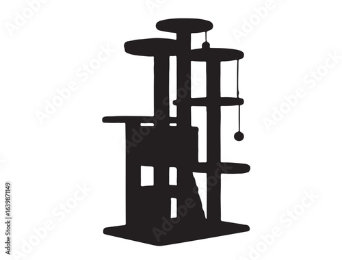  Cat tree or climbing tower silhouette