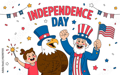 Uncle Sam Eagle Girl Independence Day Celebration america american