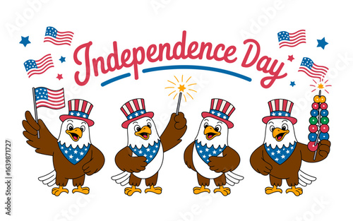 Patriotic eagles celebrate independence day celebration