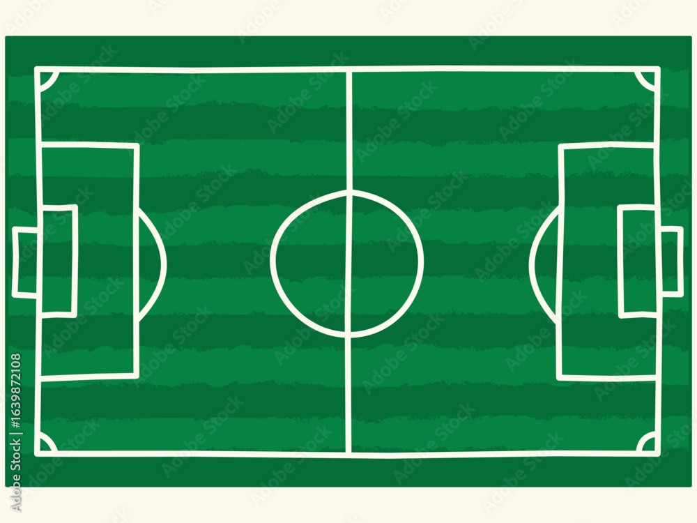 Fototapeta premium Hand-Drawn Vector Soccer Field Layout