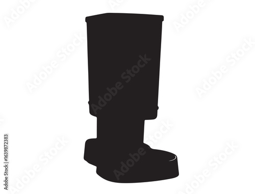 Silhouetted automatic feeder on silhouette