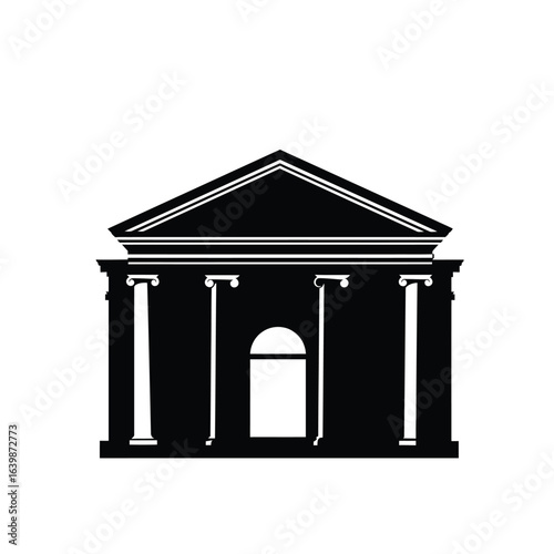 Classic building facade with columns and pediment