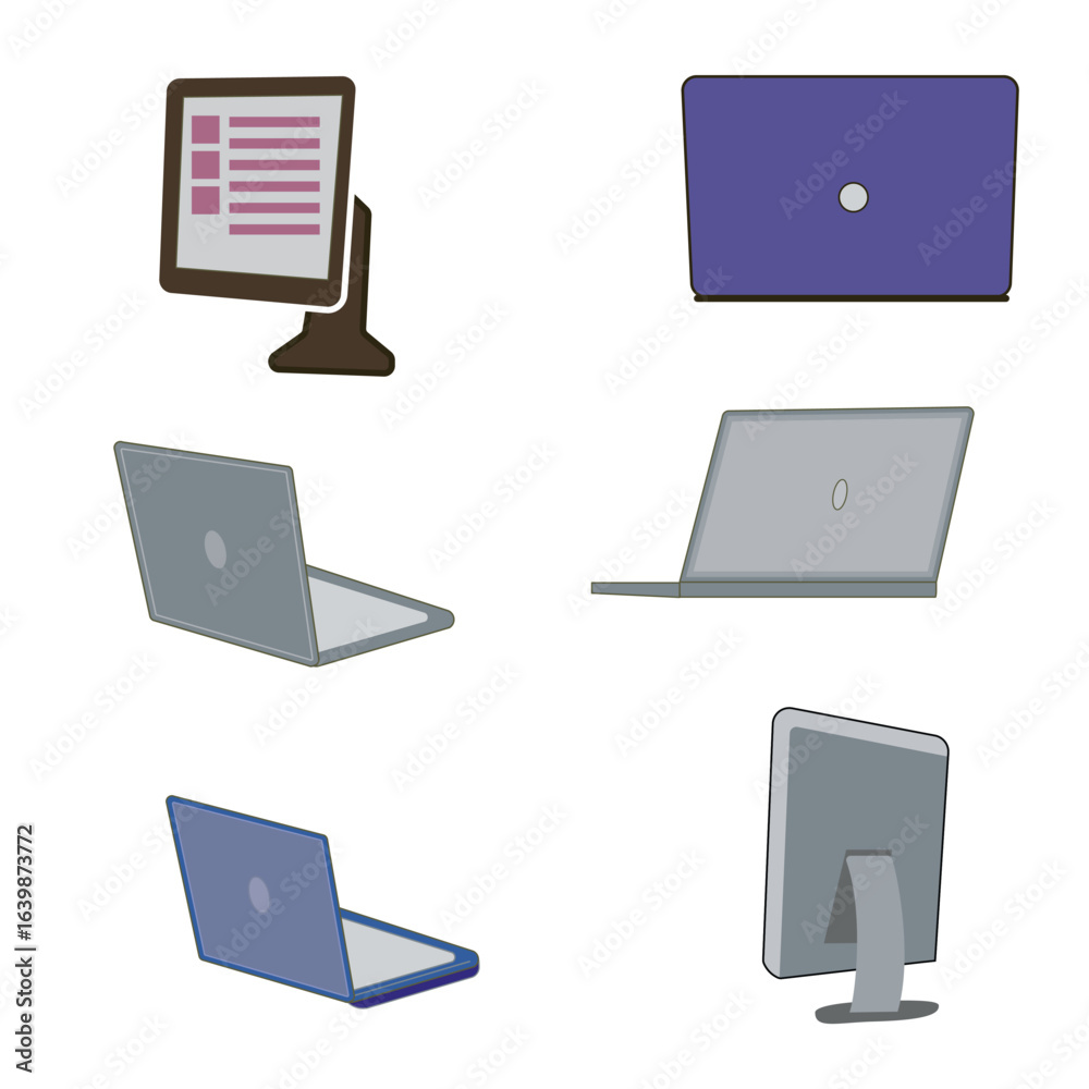 laptop design, verities design and color isolated on transparent background laptop design, verities design and color isolated on transparent background