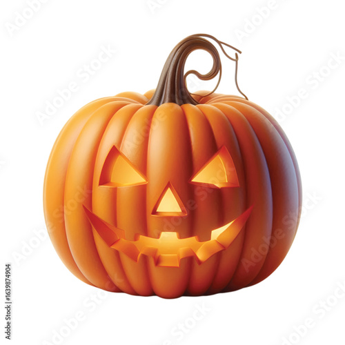 A jack o lantern pumpkin with carved face halloween decoration vector 