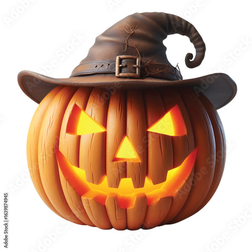 A jack o lantern pumpkin with carved face halloween decoration vector 