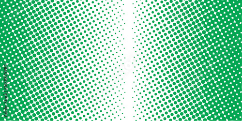 Green Gradient Halftone Dot Pattern Background for Retro Comic and Pop Art Graphics.