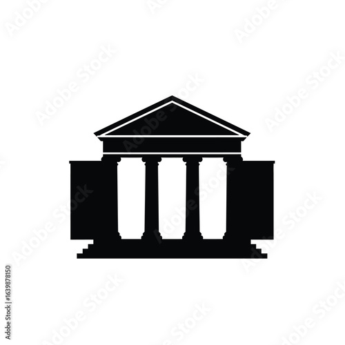 Classic building silhouette with columns and pediment