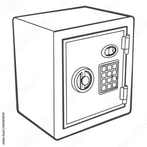 A modern digital safe with a keypad and dial lock for secure storage of valuables