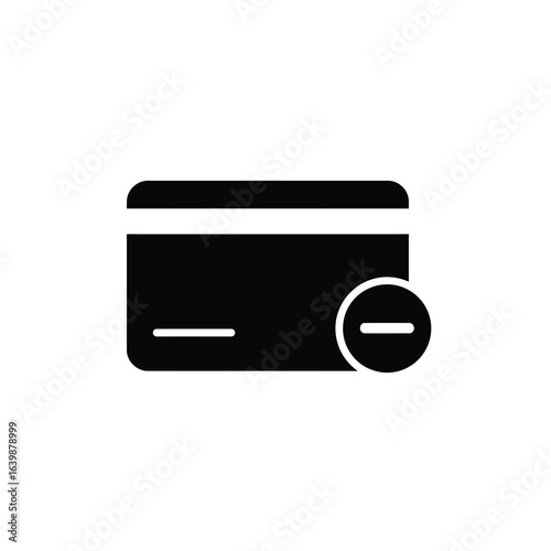 Credit card delete icon with minus symbol