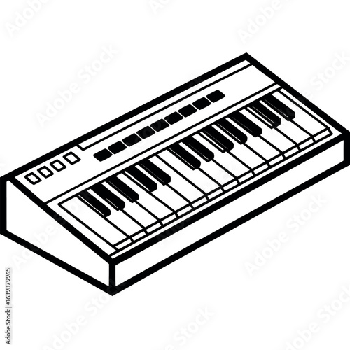 Elegant Piano on White Background