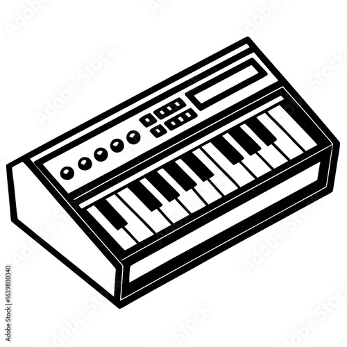 Synthesizer on White Background