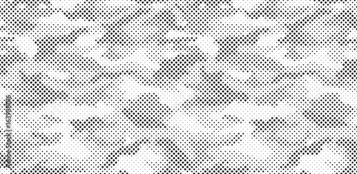 Abstract halftone seamless camouflage pattern. Monochrome camo with pixel effect. Modern sporty background for jersey design. Vector Format Illustration