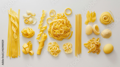 Assortiment de pâtes Italienne vue du dessus