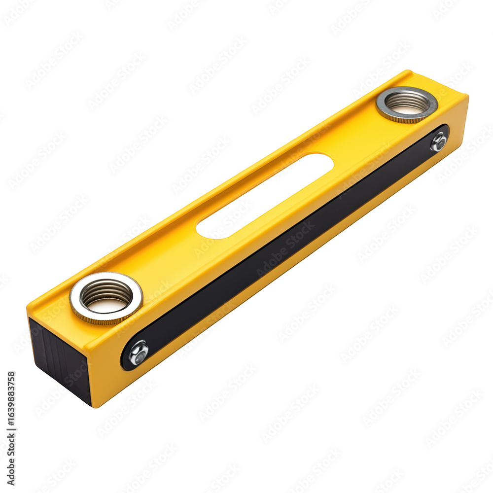 Fototapeta premium Yellow and Black Level Tool isolated on transparent background cutout