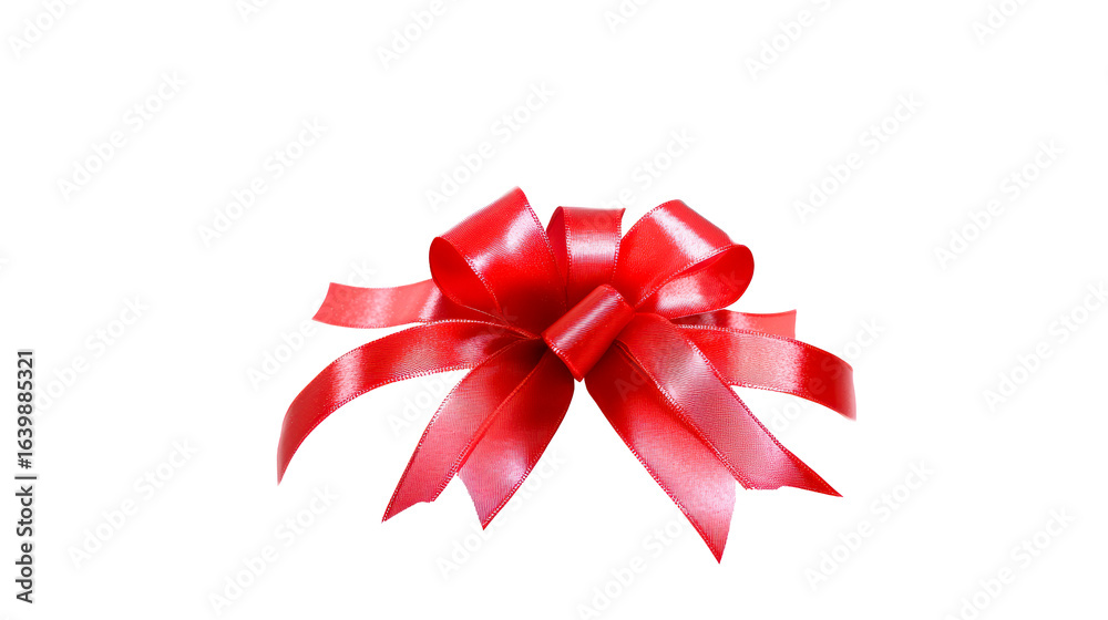 Fototapeta premium Red Ribbon Bow on Transparent Background