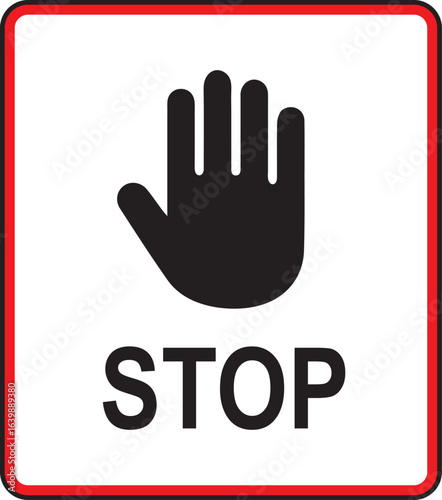 Stop With Hand Traffic Sign Vector Design