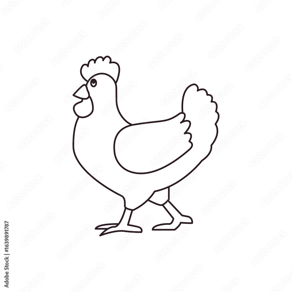 Fototapeta premium chicken rooster animal emoji symbol sign icon vector illustration isolated flat