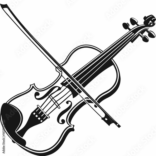 violin with bow vector