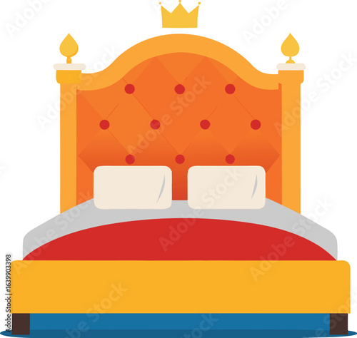 luxury king size bed vector upholstered headboard