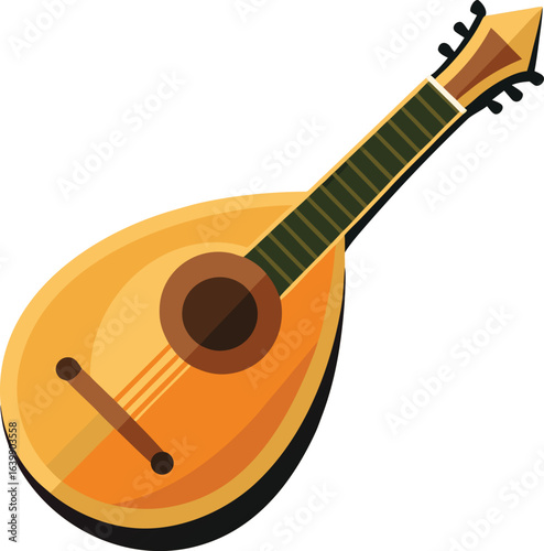 mandolin vector illustration vintage folk instruct