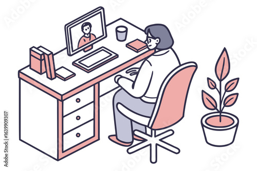 user logging into the cyberdrive illinois website on a laptop to renew a driver'ss license in a home office