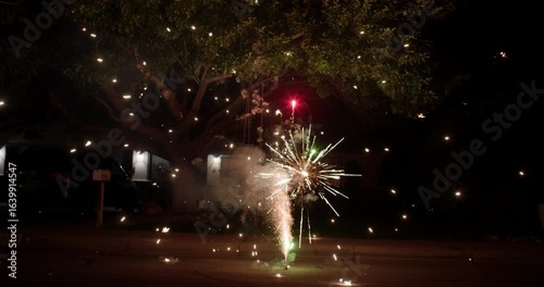 Firework Fountain Going Off