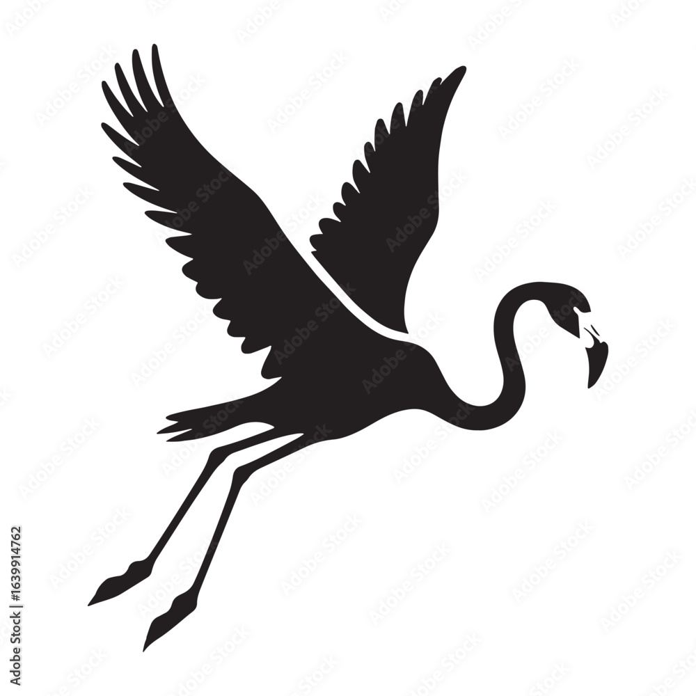 Fototapeta premium Refined Flamingo Silhouette – Flamingo Vector Template for Stylish Graphic Design – Flamingo Illustration – Bird Silhouette – Silhouette of Flamingo