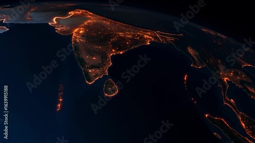 Earth's night lights over South Asia
