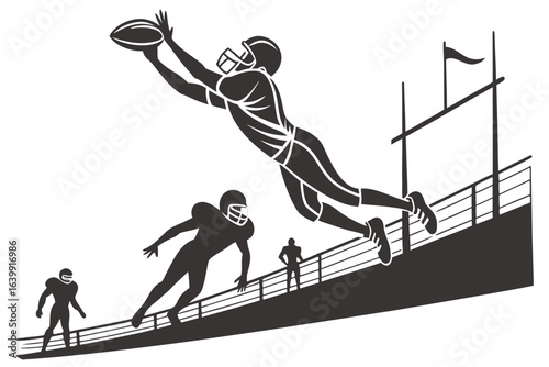 wide receiver diving for a touchdown catch during an alabama vs vanderbilt clash, ball inches from fingertips