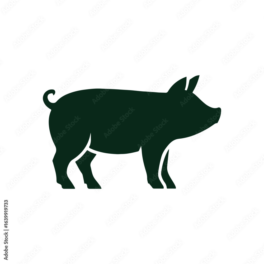 Fototapeta premium Pig Silhouette Vector – Farm Animal Design
