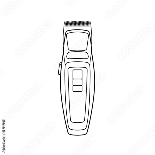 Hair clipper outline design in minimalist style on white background  