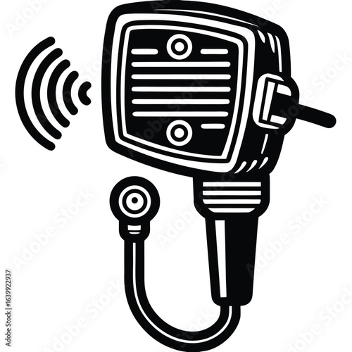 cb radio microphone vector icon