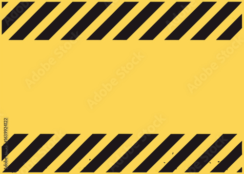Yellow and black diagonal striped industrial warning background, designed for caution and safety in construction zones.