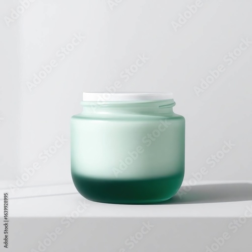 Teal Cream Jar with Minimalist Mockup.
