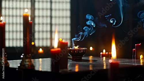 Serene Candles and Incense: A Moment of Tranquility