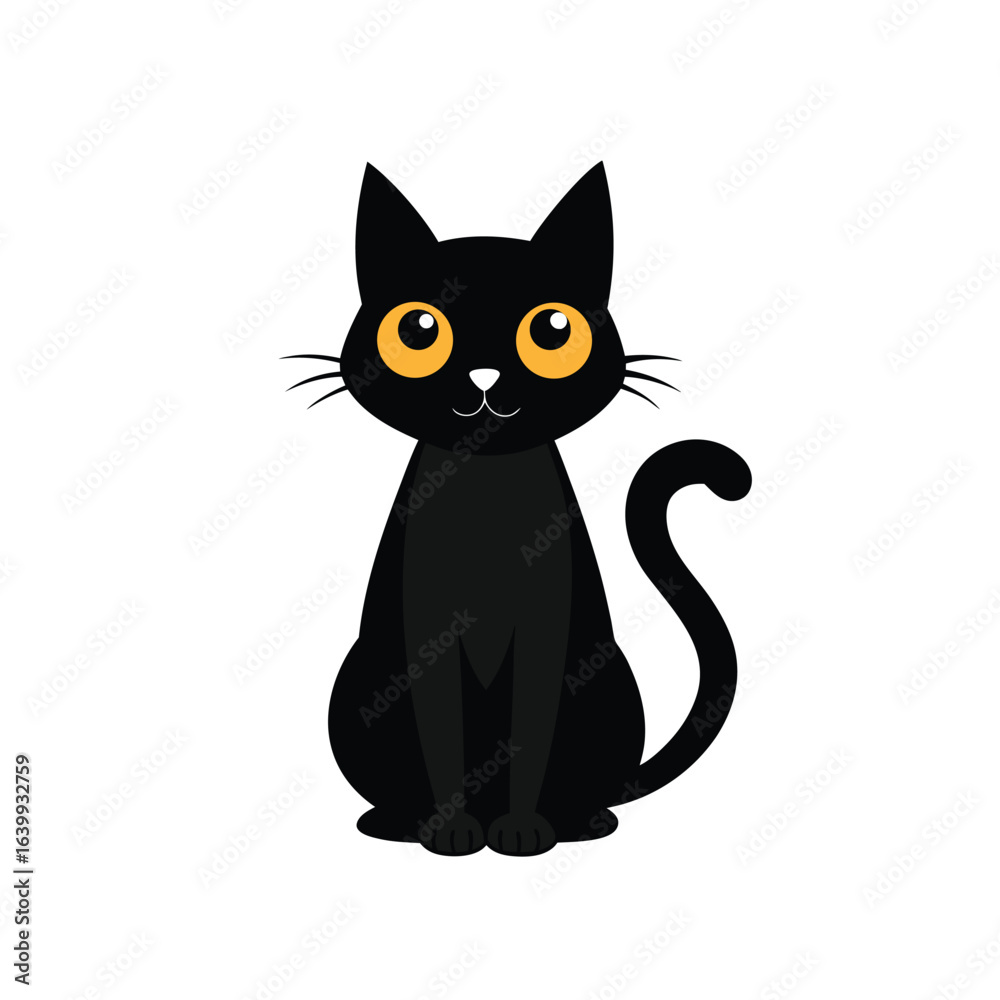 Obraz premium black and white cat vector