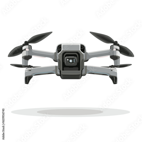 High-tech drone hovering in mid-air with advanced camera technology for aerial photography