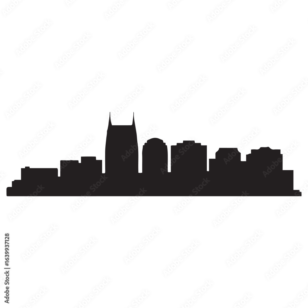 Naklejka premium Knoxville skyline silhouette. Black Knoxville city. Vector black silhouette. with white background.