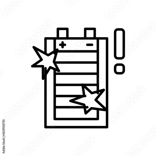 Exploded battery icon