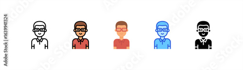 Man icon set multiple style collection