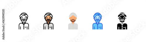 Man icon set multiple style collection