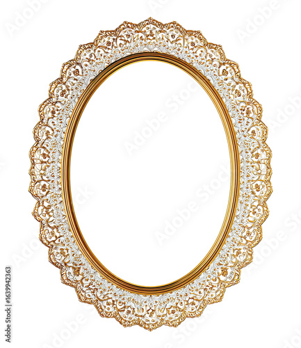 Ornate gold oval picture frame (2)