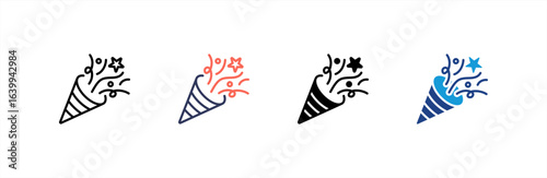 Confetti icon set multiple style collection