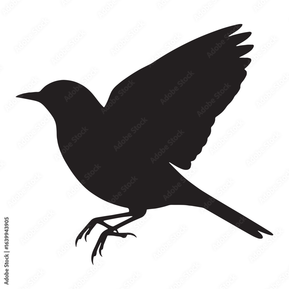 Fototapeta premium Refined Outline Lark Silhouette – Lark Vector Graphic for Stylish Artistic Creations – black vector of Lark
