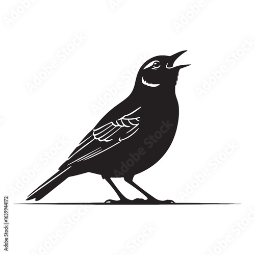 Distinctive Lark Silhouette – Lark Vector Illustration for Branding and Decorative Art – silhouette of Lark

