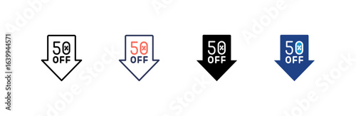 Discount icon set multiple style collection