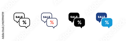 Chat icon set multiple style collection