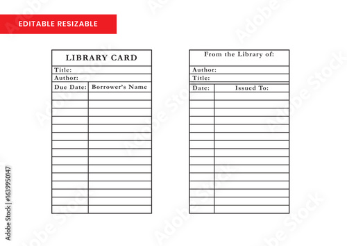 Library Due Date Card Template Vector - Editable and Resizable
