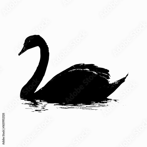Swan Simple Black Single Icon Concept, Wild Lover Swan  Vector, Black Swan, Swan Silhouette Isolated Sign Design Element Logotype Style Art